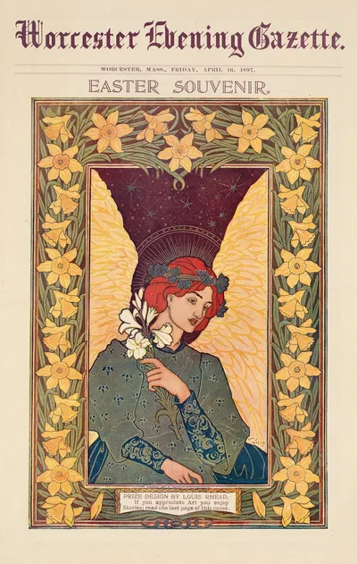 Worcester evening gazette. Easter souvenir. by Louis Rhead, 1896 — digital art print download