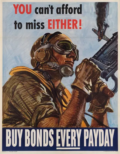 You can't afford to miss either! Buy war bonds every payday by Martha Sawyers, 1944 — digital art print download