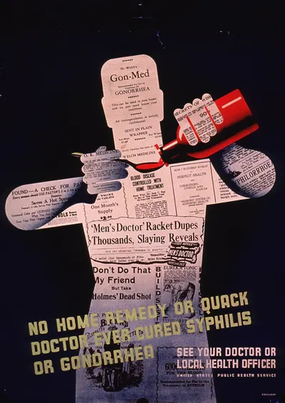 No home remedy or quack doctor ever cured syphilis or gonorrhea by Leonard Karsakov — digital art print download