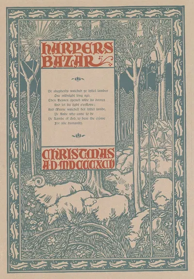 Harper's Bazar, Christmas A.D. MDCCCXCV by Will Bradley, 1895 — digital art print download