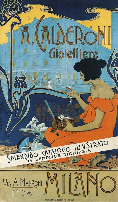 A. Calderoni Gioielliere by Adolfo Hohenstein, 1898 — digital art print download