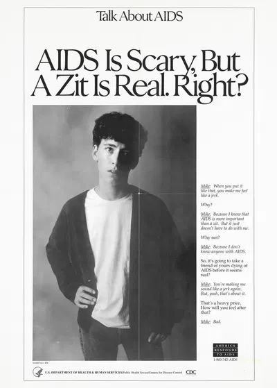 AIDs is scary, but a Zit is real. Right by Centers for Disease Control and Prevention — digital art print download