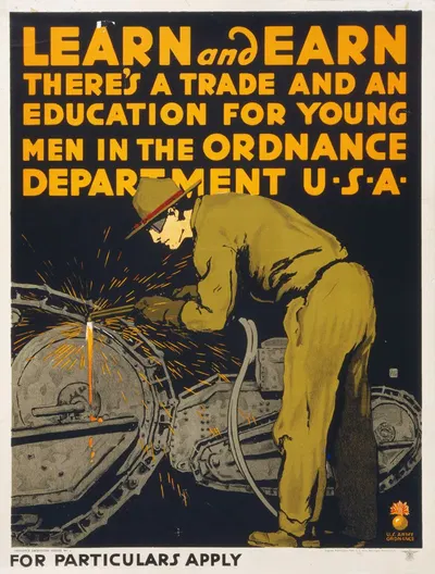 Learn and earn There's a trade and an education for young men in the Ordnance Department U-S-A by Чарльз Баклс Фоллс, 1919…