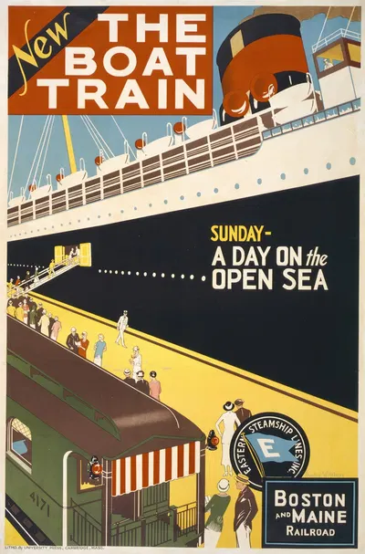New. The boat train. Sunday – a day on the open sea by Чарльз У. Холмс, 1925 — digital art print download