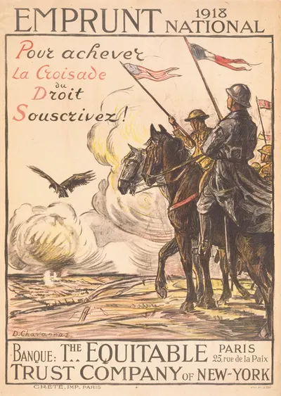 Emprunt National 1918. Pour achever la croisade du droit souscrivez! by Bruno Chavannaz, 1918 — digital art print download