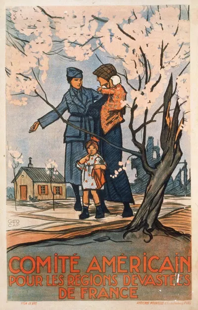 Comité Americain pour les Régions Dévastées de France by Géo Dorival, 1917 — digital art print download