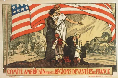 Comité Americain pour les Régions Dévastées de France by Géo Dorival, 1917 — digital art print download