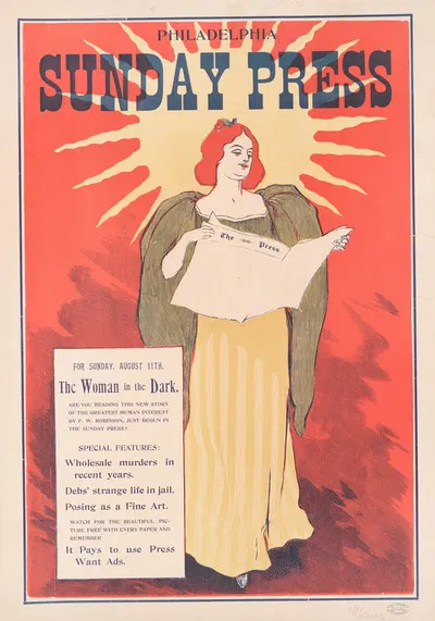 For Sunday, August 11th, 'The woman in the dark.' by George Reiter Brill, 1895 — digital art print download