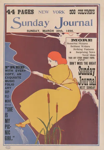 New York Sunday Journal, Sunday March 29th, 1896. by Джордж Рейтер Брилл, 1896 — digital art print download
