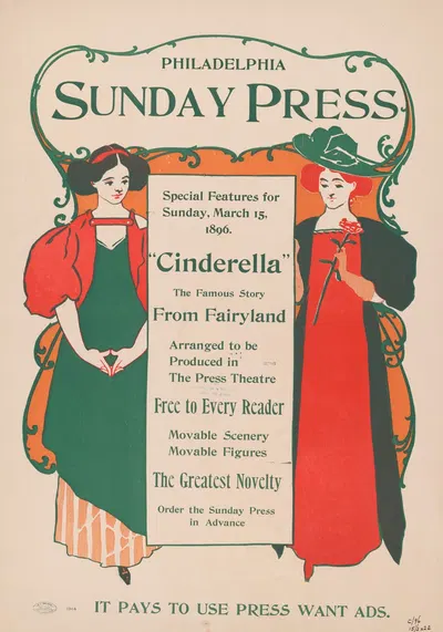 Special features for Sunday, March 15th, 1896. by Джордж Рейтер Брилл, 1896 — digital art print download