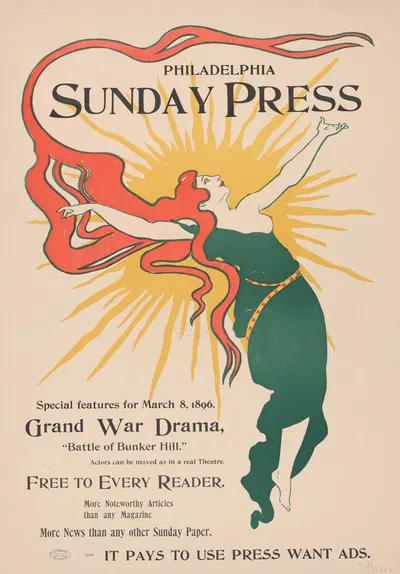 Special features for Sunday, March 8th, 1896 by Джордж Рейтер Брилл, 1896 — digital art print download