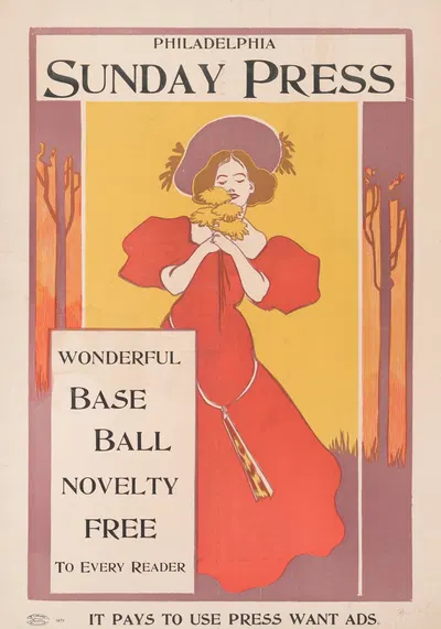 Wonderful baseball novelty free to every reader. by Джордж Рейтер Брилл, 1890 — digital art print download