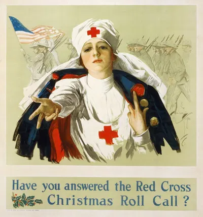 Have you answered the Red Cross Christmas roll call by Харрисон Фишер, 1918 — digital art print download