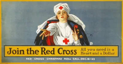 Join the Red Cross – all you need is a heart and a dollar by Харрисон Фишер, 1918 — digital art print download