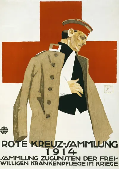 Rote Kreuz-Sammlung 1914. Sammlung zugunsten der Freiwilligen Krankenpflege im Kriege by Ludwig Hohlwein, 1914 — digital…