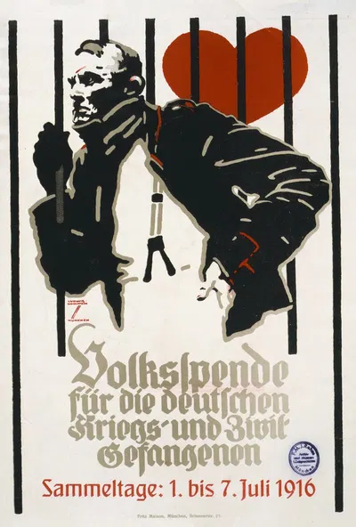 Volkspende für die deutschen Kriegs-und Zivil-Gefangenen by Ludwig Hohlwein, 1916 — digital art print download