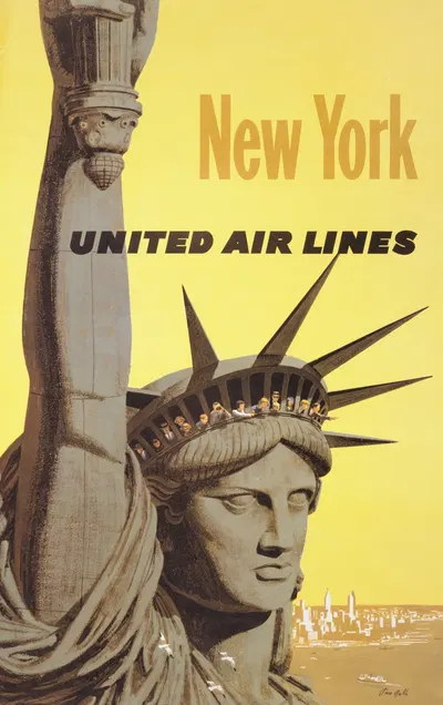 New York, United Air Lines by Stanley Galli, 1960 — digital art print download
