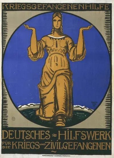 Kriegsgefangenenhilfe. Deutsches Hilfswerk für die Kriegs- und Zivilgefangenen by Walter Ditz, 1919 — digital art print…