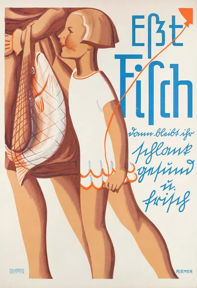 Eßt mehr Fisch! Dann bleibt ihr schlank, gesund u. frisch! by Walter Riemer — digital art print download