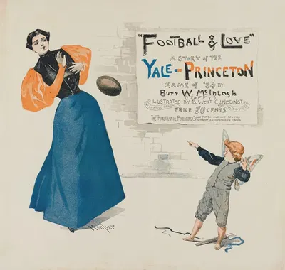 Football and love by Will Phillip Hooper, 1894 — digital art print download