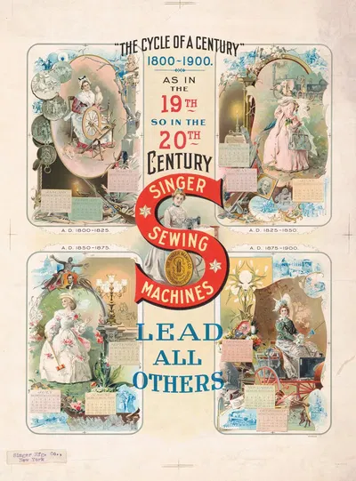 The cycle of a century 1800-1900. Singer sewing machines lead all others by А. Хоен и Ко — digital art print download
