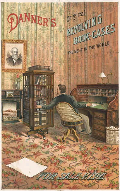 Danner's original revolving book-cases the best in the world for sale here by Кребс Лит. Ко — digital art print download