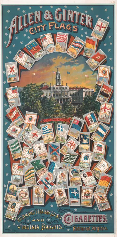 Allen and Ginter, city flags by Geo. S. Harris & Sons, 1888 — digital art print download