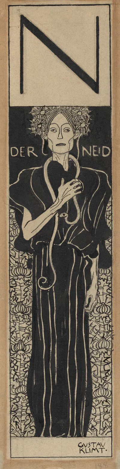 Der Neid by Gustav Klimt, 1898 — digital art print download