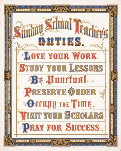 Sunday school teacher's duties by Луи Пранг и Ко, c1872 — digital art print download