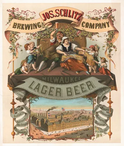 Jos. Schlitz brewing company, Milwaukee lager beer by Moritz Ulffers, 1878 — digital art print download