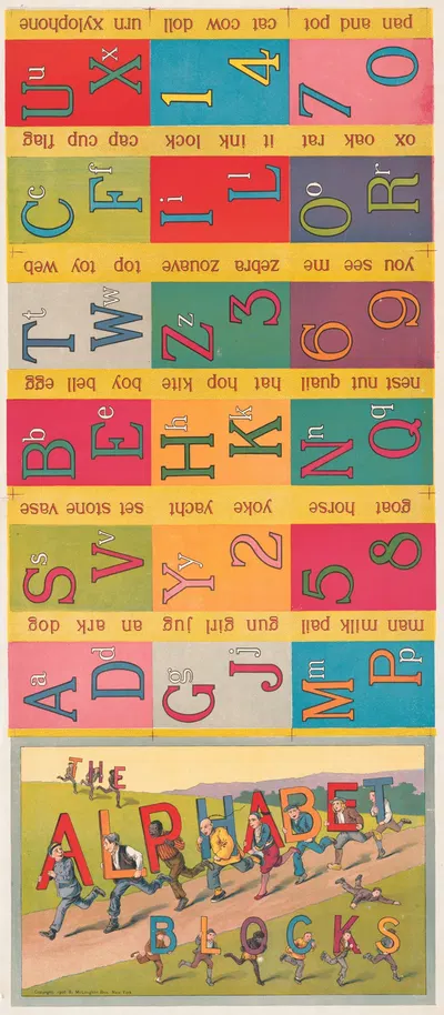 The alphabet blocks by McLoughlin Bros, 1908 — digital art print download