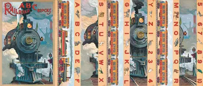 The railroad, A B C blocks by McLoughlin Bros, 1908 — digital art print download