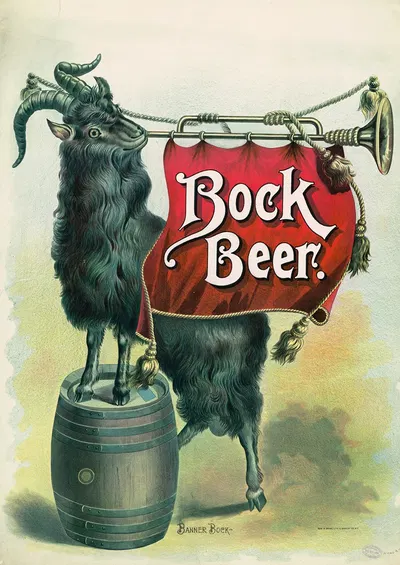 Bock beer, banner Bock by Роуд и Бранд, 1894 — digital art print download