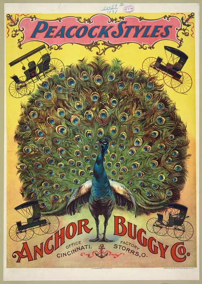 Peacock styles. Anchor Buggy Co. by Strobridge & Co. Lith., 1897 — digital art print download