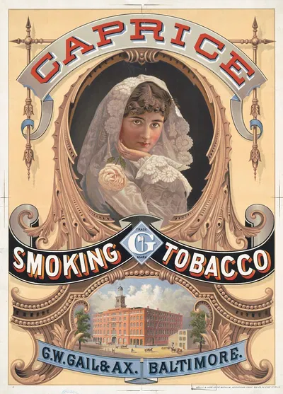 Caprice smoking tobacco, G.W. Gail & Ax., Baltimore by Wells & Hope Co., 1878 — digital art print download
