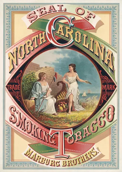 Seal of North Carolina tobacco, Marburg Brothers by Wells & Hope Co., 1879 — digital art print download