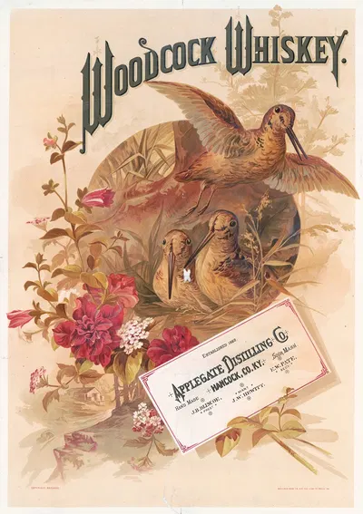 Woodcock whiskey by Wells & Hope Co., 1882 — digital art print download