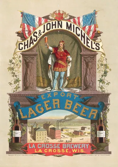 Chas. & John Michel's export lager beer, La Crosse brewery, La Crosse, Wis. by Wittemann Bros., 1879 — digital art print…