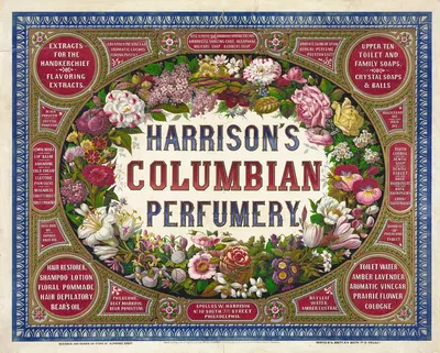 Harrison's Columbian perfumery by Alphonse Bigot, 1854 — digital art print download