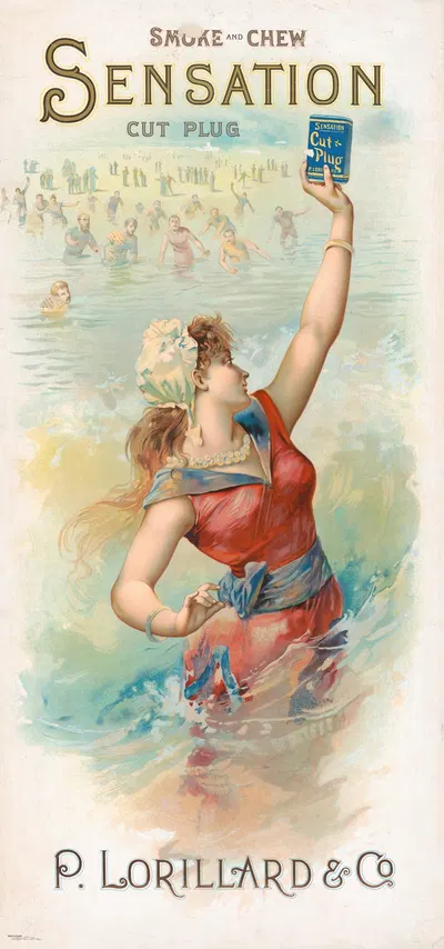 Smoke and chew Sensation cut plug by Geo. S. Harris & Sons, 1915 — digital art print download