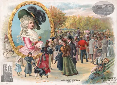 An October morning, Rotten Row-Hyde Park, London by Giles Litho., 1895 — digital art print download