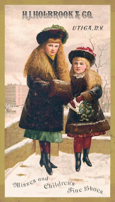H.J. Holbrook & Co., Utica, N.Y., misses and children fine shoes by Юлий Бьен, 1885 — digital art print download