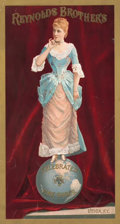 Reynolds Brother's celebrated fine shoes, Utica, NY by Юлий Бьен, 1886 — digital art print download