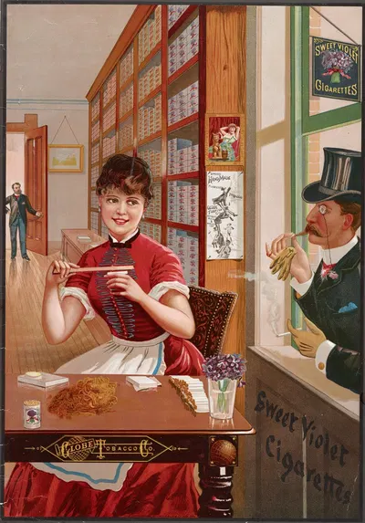 Sweet Violet cigarettes. Globe Tobacco Co. by Юлий Бьен, 1886 — digital art print download