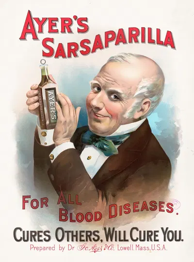 Ayer's sarsaparilla, for all blood diseases, cures others, will cure you by Кнапп и Ко, 1891 — digital art print download