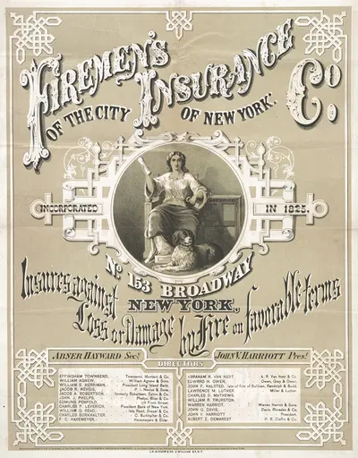 Firemen's Insurance Co. of the city of New York by L.H. Biglow & Co, 1866 — digital art print download