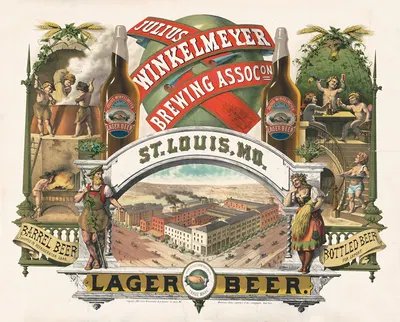 Julius Winkelmeyer Brewing Assocon, St. Louis, MO., lager beer by Moritz Ulffers, 1880 — digital art print download