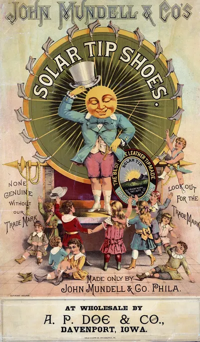 John Mundell & Co's solar tip shoes Made only by John Mundell & Co. Phila. by Wells & Hope Co., 1889 — digital art print…