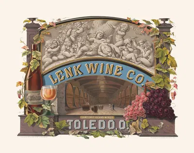 Lenk Wine Co., Lake Erie island wines, Toledo, O. by Братья Виттеман, 1878 — digital art print download