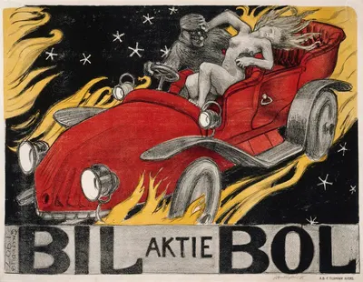 Bil-Bol, Poster for an Automobile Retailer by Akseli Gallen-Kallela, 1907 — digital art print download